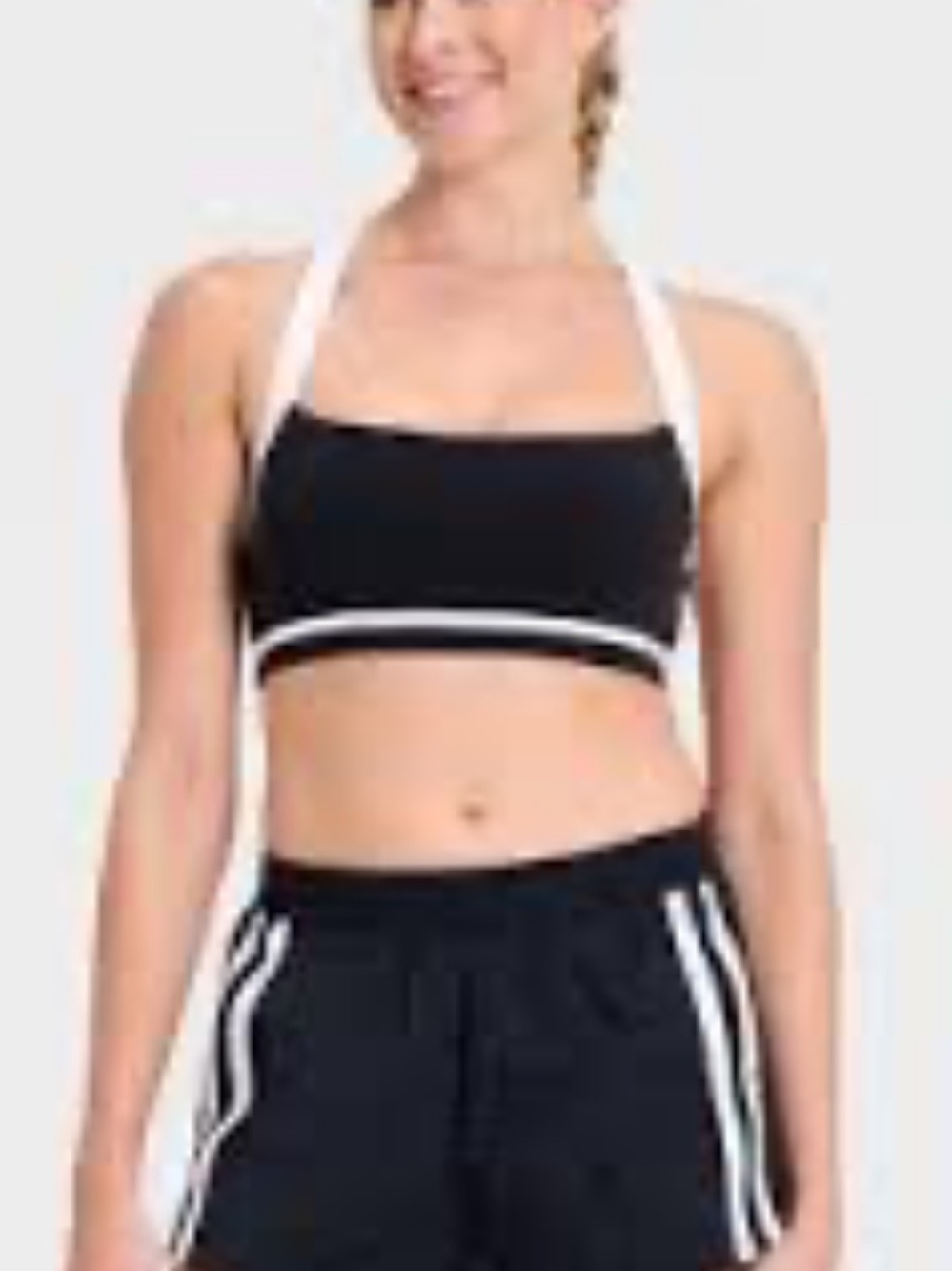 Joylab colorblock T-back black sports bra NWT h